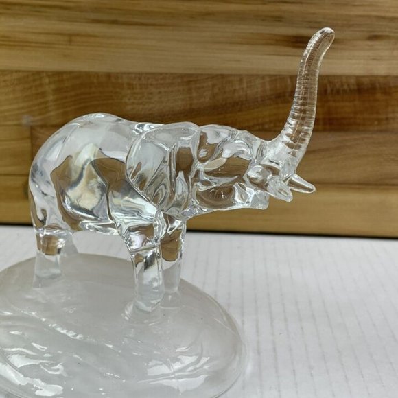 Vtg Crystal D' Arques 24% Lad Crystal Elephant Figurine W/Frosted Base France - Picture 4 of 9